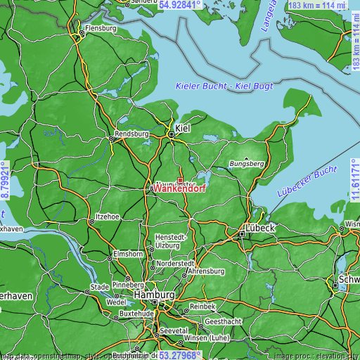 Topographic map of Wankendorf
