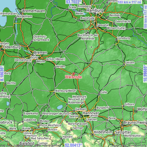 Topographic map of Walsrode