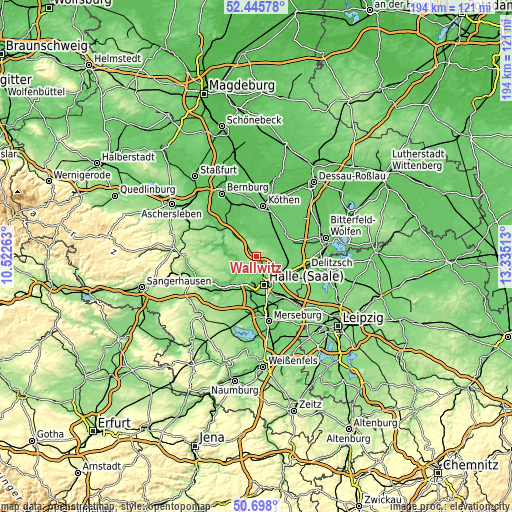 Topographic map of Wallwitz