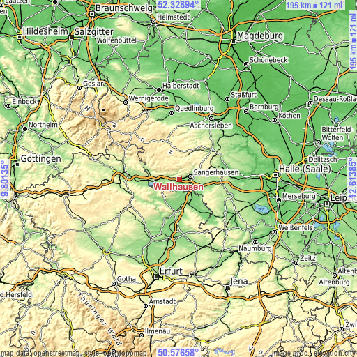 Topographic map of Wallhausen