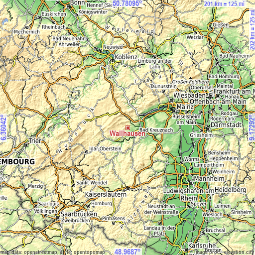 Topographic map of Wallhausen