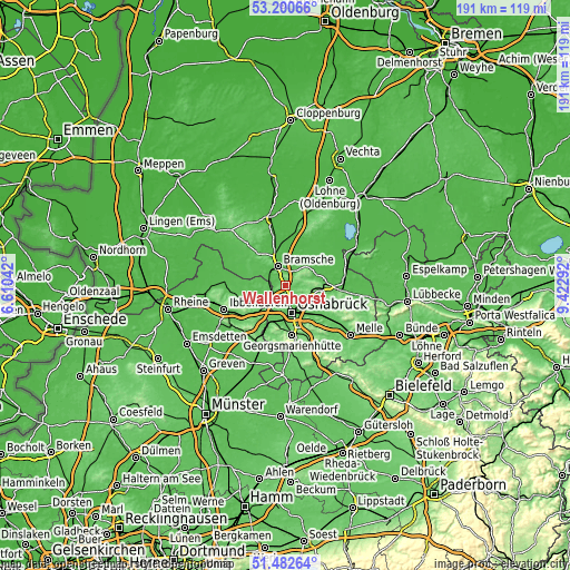Topographic map of Wallenhorst