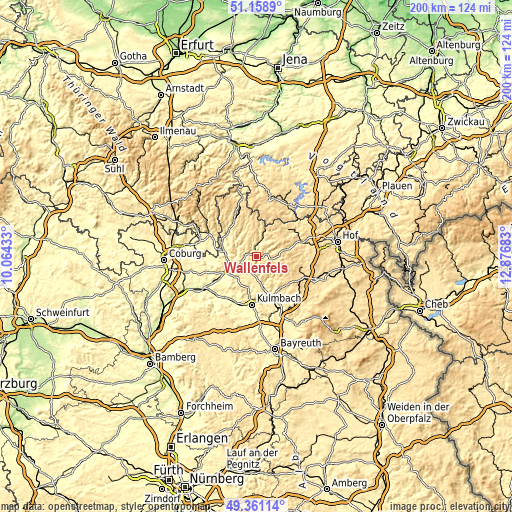 Topographic map of Wallenfels