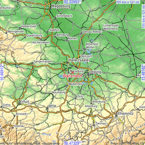 Topographic map of Wallendorf