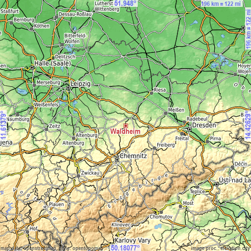 Topographic map of Waldheim