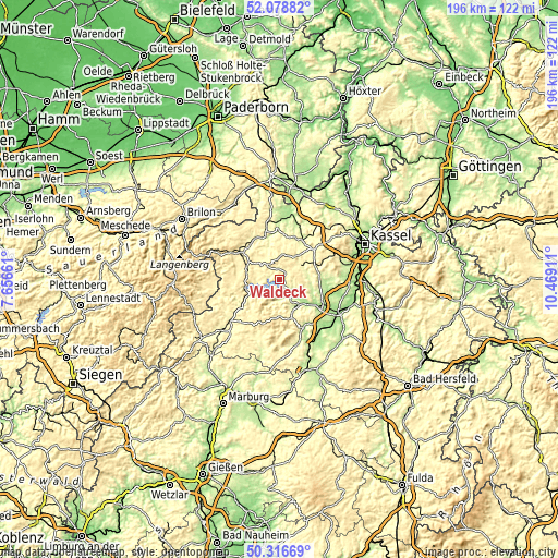 Topographic map of Waldeck