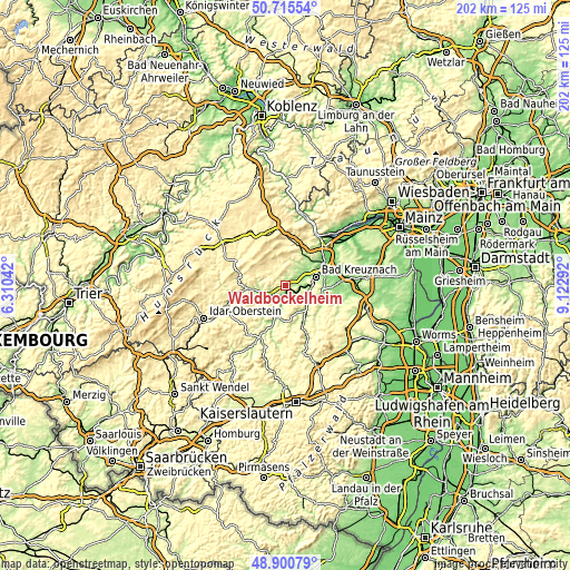 Topographic map of Waldböckelheim