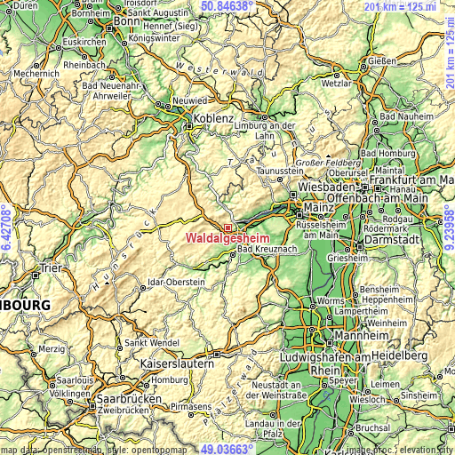Topographic map of Waldalgesheim