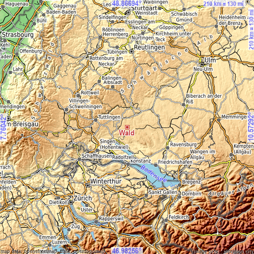 Topographic map of Wald