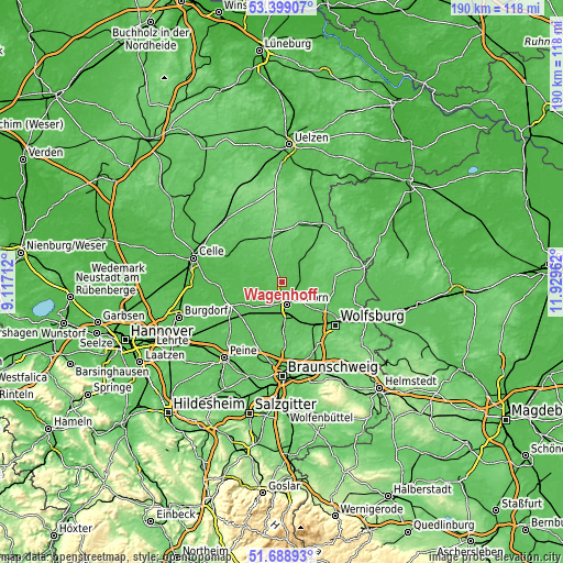 Topographic map of Wagenhoff