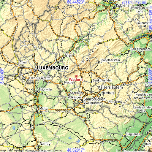 Topographic map of Wadern