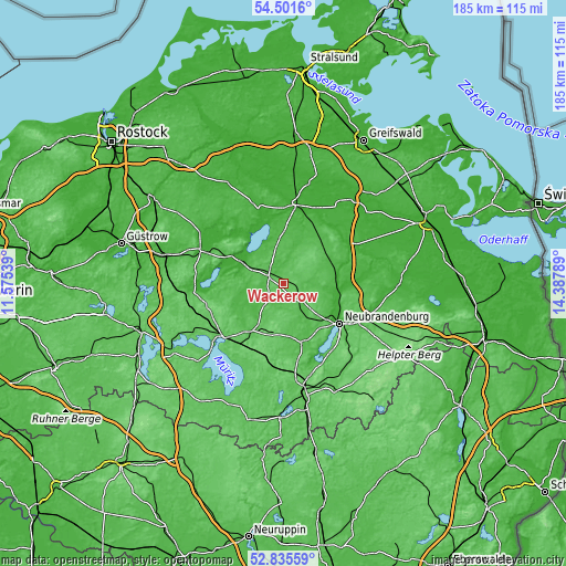 Topographic map of Wackerow