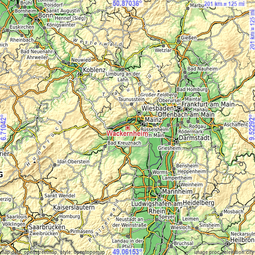 Topographic map of Wackernheim