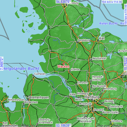 Topographic map of Wacken