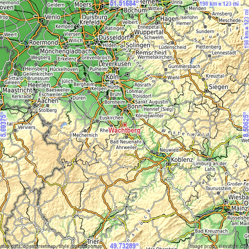 Topographic map of Wachtberg