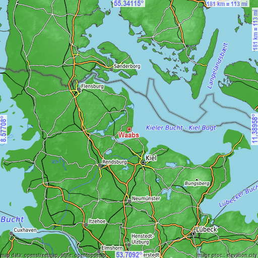 Topographic map of Waabs