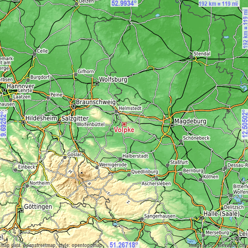 Topographic map of Völpke