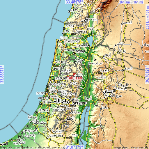 Topographic map of Ţallūzah