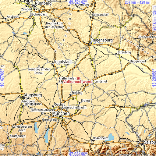 Topographic map of Volkenschwand