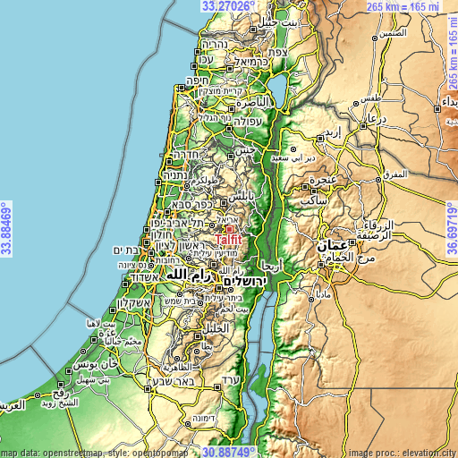 Topographic map of Talfīt