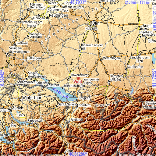 Topographic map of Vogt