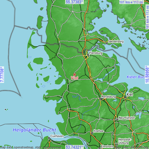 Topographic map of Viöl