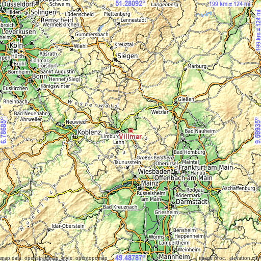 Topographic map of Villmar