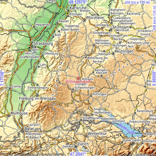 Topographic map of Villingendorf