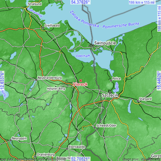 Topographic map of Viereck