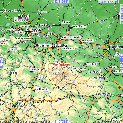 Topographic map of Vienenburg