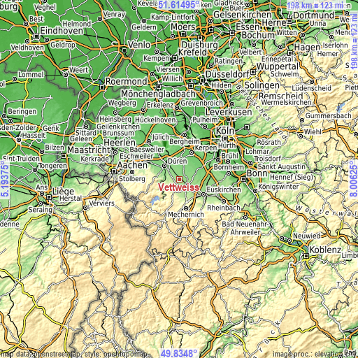 Topographic map of Vettweiß