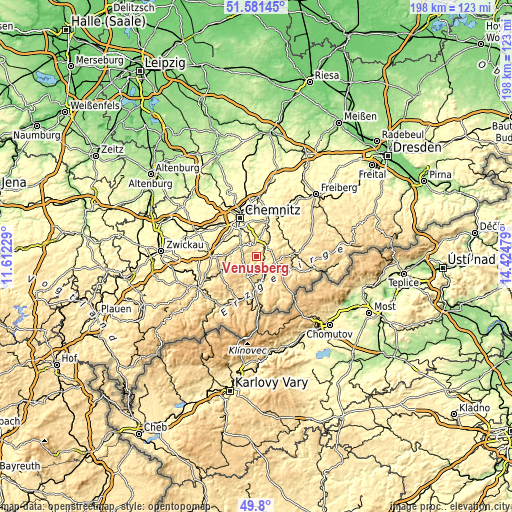 Topographic map of Venusberg