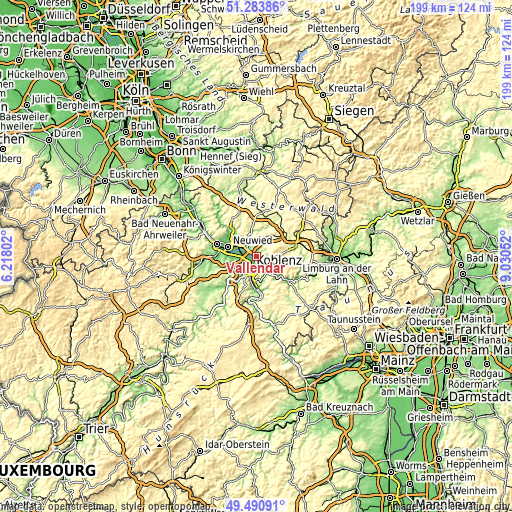Topographic map of Vallendar