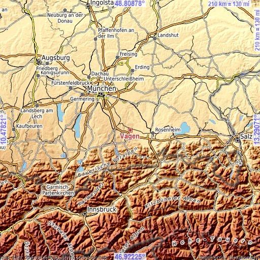 Topographic map of Vagen