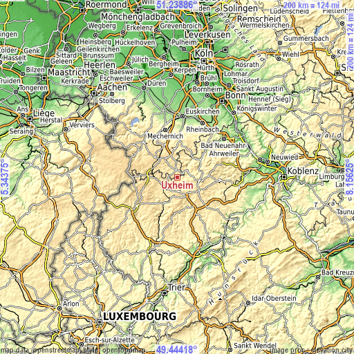 Topographic map of Üxheim