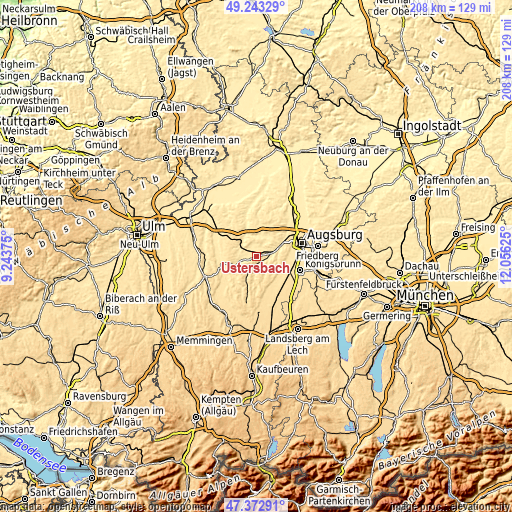 Topographic map of Ustersbach