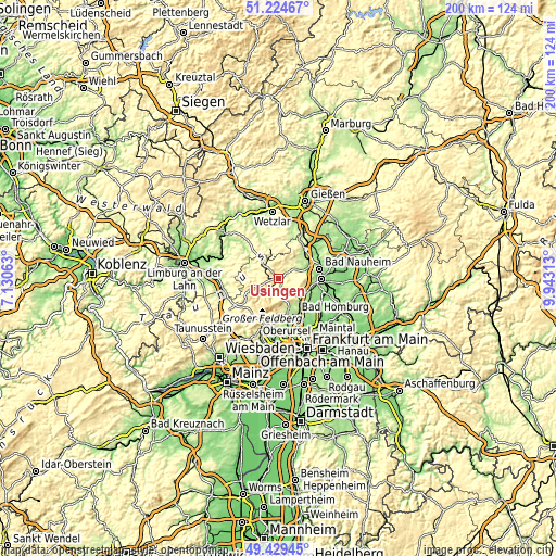 Topographic map of Usingen