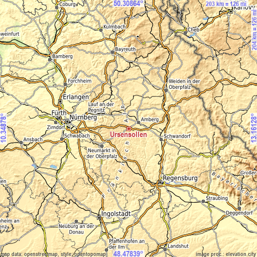 Topographic map of Ursensollen