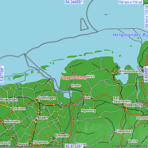 Topographic map of Upgant-Schott