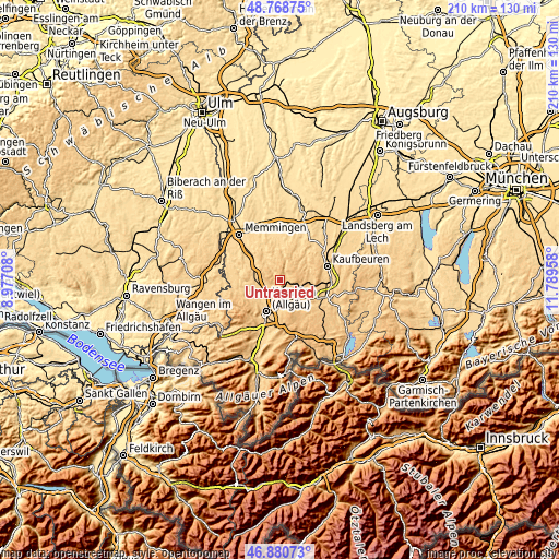 Topographic map of Untrasried