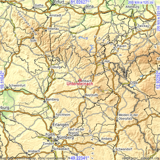 Topographic map of Untersteinach