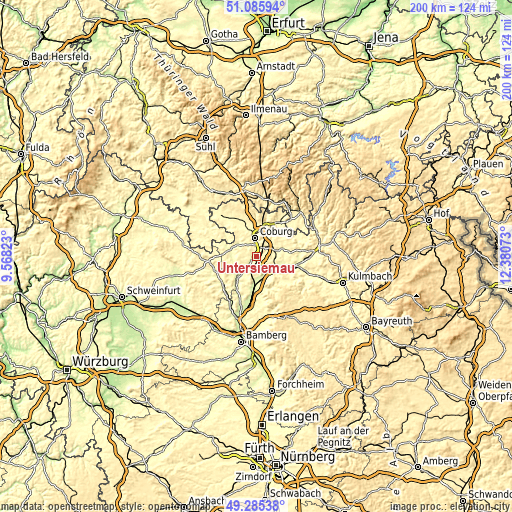 Topographic map of Untersiemau