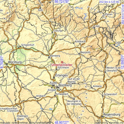 Topographic map of Unterleinleiter