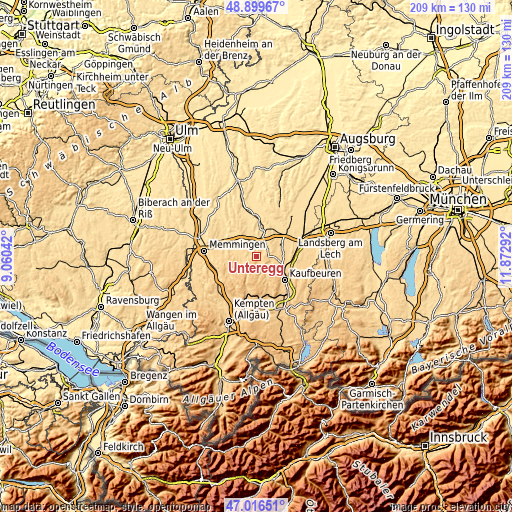 Topographic map of Unteregg