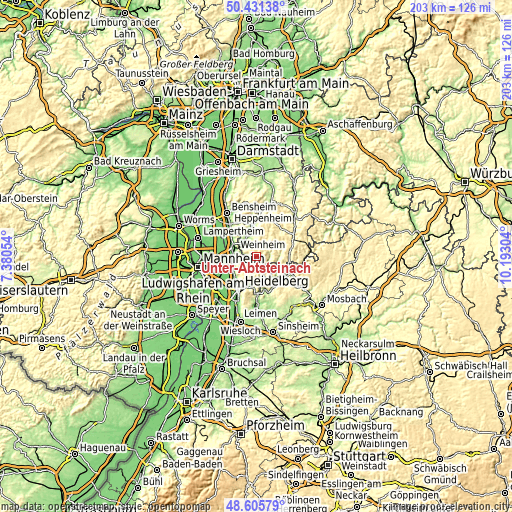 Topographic map of Unter-Abtsteinach