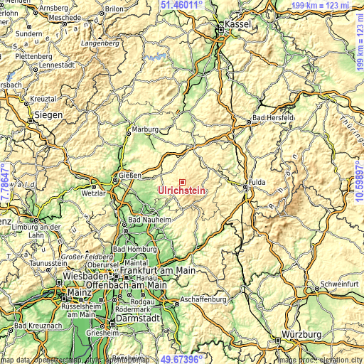 Topographic map of Ulrichstein