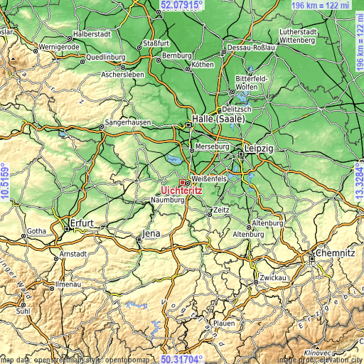 Topographic map of Uichteritz