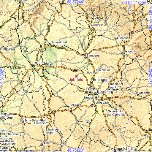 Topographic map of Uehlfeld