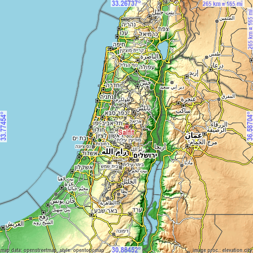 Topographic map of Salfīt