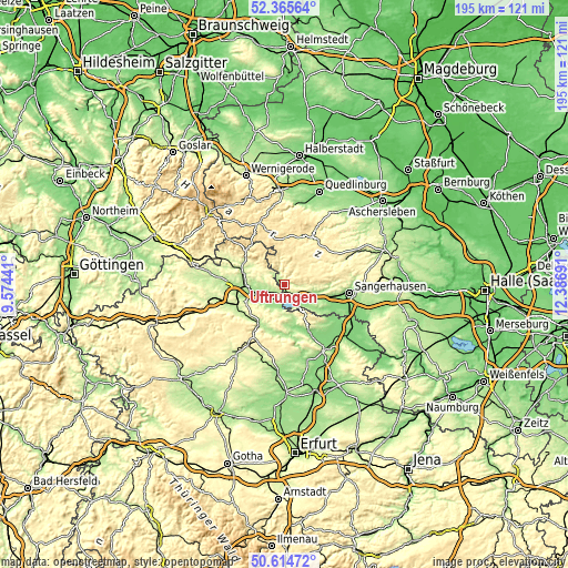 Topographic map of Uftrungen